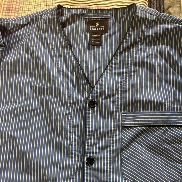 Stafford 2 piece pajama set short and shorts L sleepwear cotton blend - Picture 5 of 7